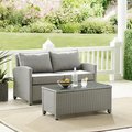 Crosley Bradenton Outdoor Loveseat Wicker Seating Set; Grey - 3 Piece KO70165-GY